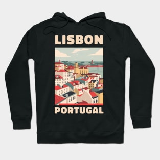 A Vintage Travel Art of Lisbon - Portugal Hoodie